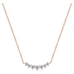 18 Karat Gold Diamant Minimalistische Cluster-Ring-Halskette mit Diamanten 