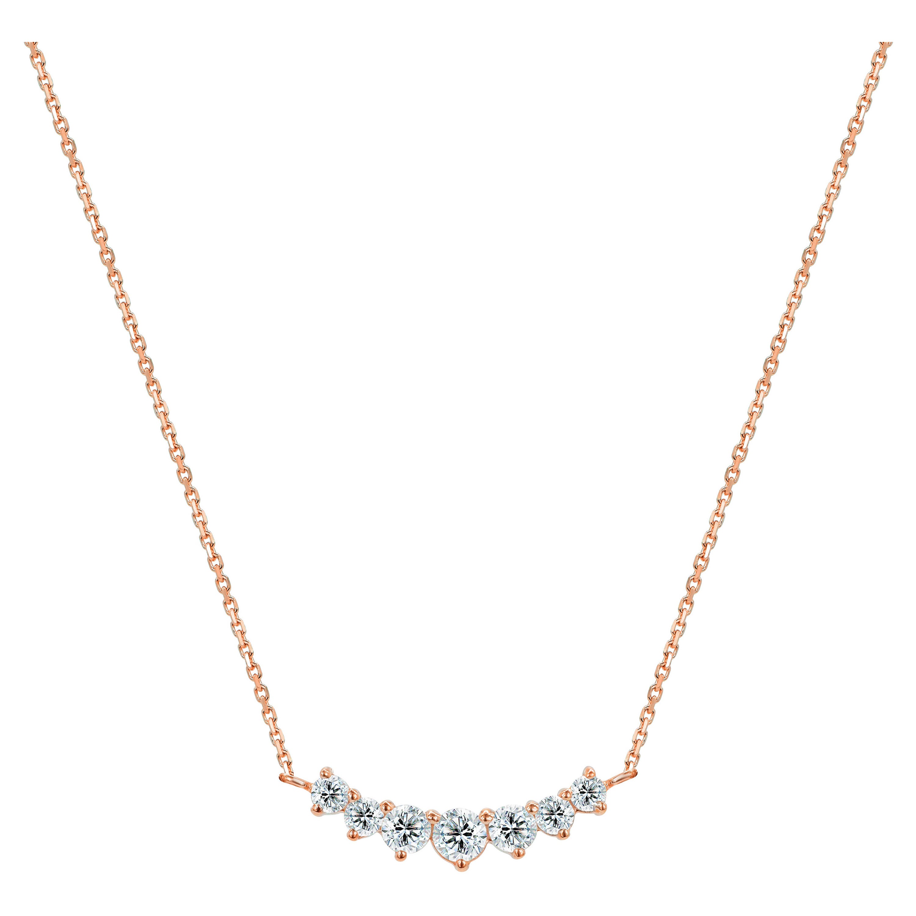 14K Gold Diamant Minimalistische Cluster-Ring-Halskette mit Diamanten  im Angebot