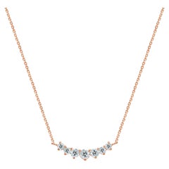 Collier de diamants en or 14K avec bandeau en grappe minimaliste Collier de diamants pour mariage