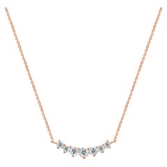 Collier de diamants en or 14K avec bandeau en grappe minimaliste Collier de diamants pour mariage 