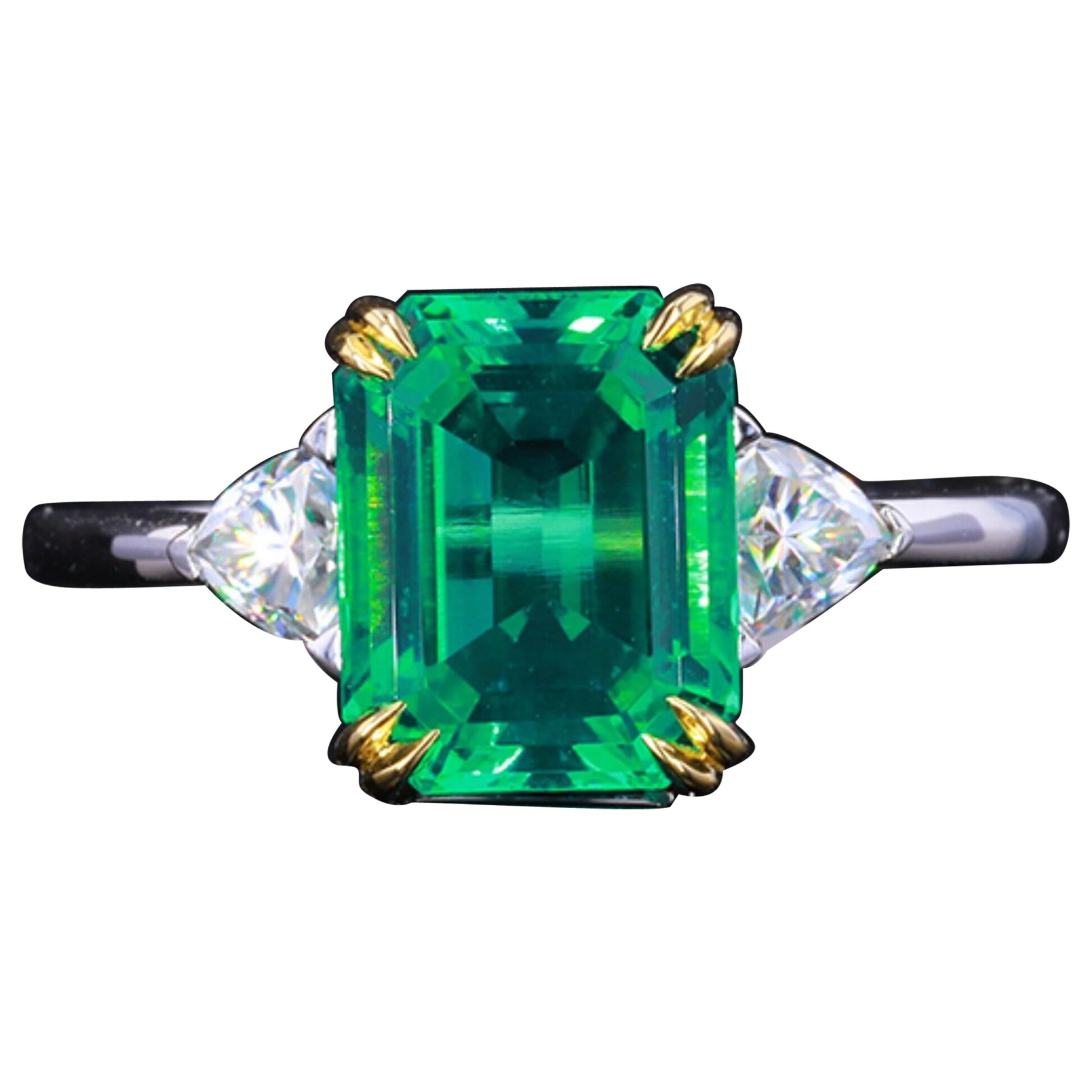 Gentlemen's Emerald And Diamond Ring For Sale at 1stDibs