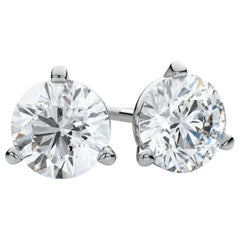 GIA Certified 4.01 Carat Ideal Excellent Cut  Diamond Studs Earrings