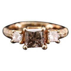 Anello di fidanzamento con diamante naturale certificato Art Deco 2 CT in oro 18 carati, anello da sposa