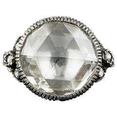 Large Rose Cut Diamond Solitaire Ring