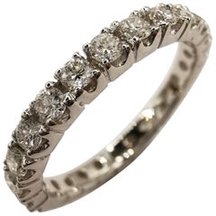 18K White Gold Diamond Pavé Eternity Band Wedding Ring