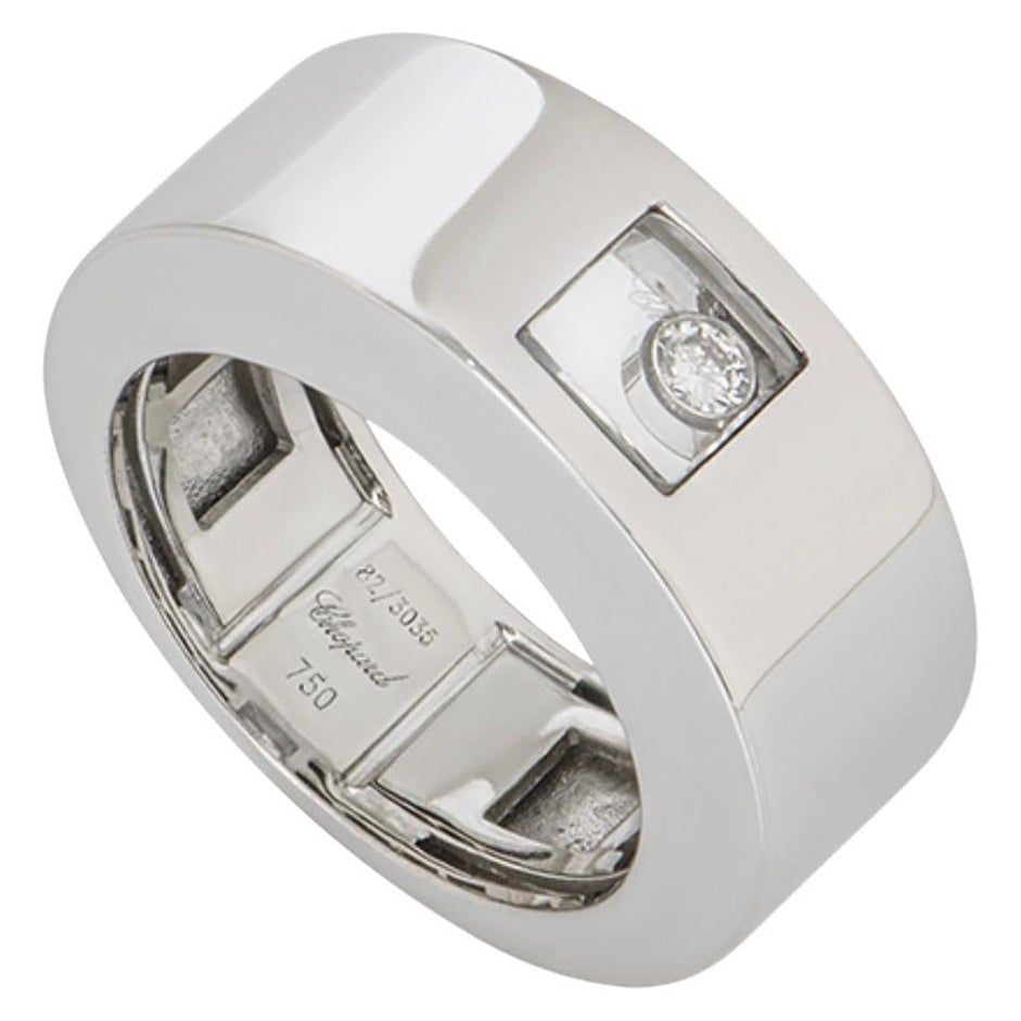 Chopard, bague Happy Diamond en or blanc 18 carats et diamants flottants, succession