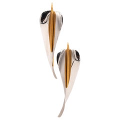 Michael Good Calla Lily Drop Earrings In Platinum And 18Kt Yellow Gold