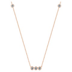 14k Gold Lünette Set Diamant-Halskette
