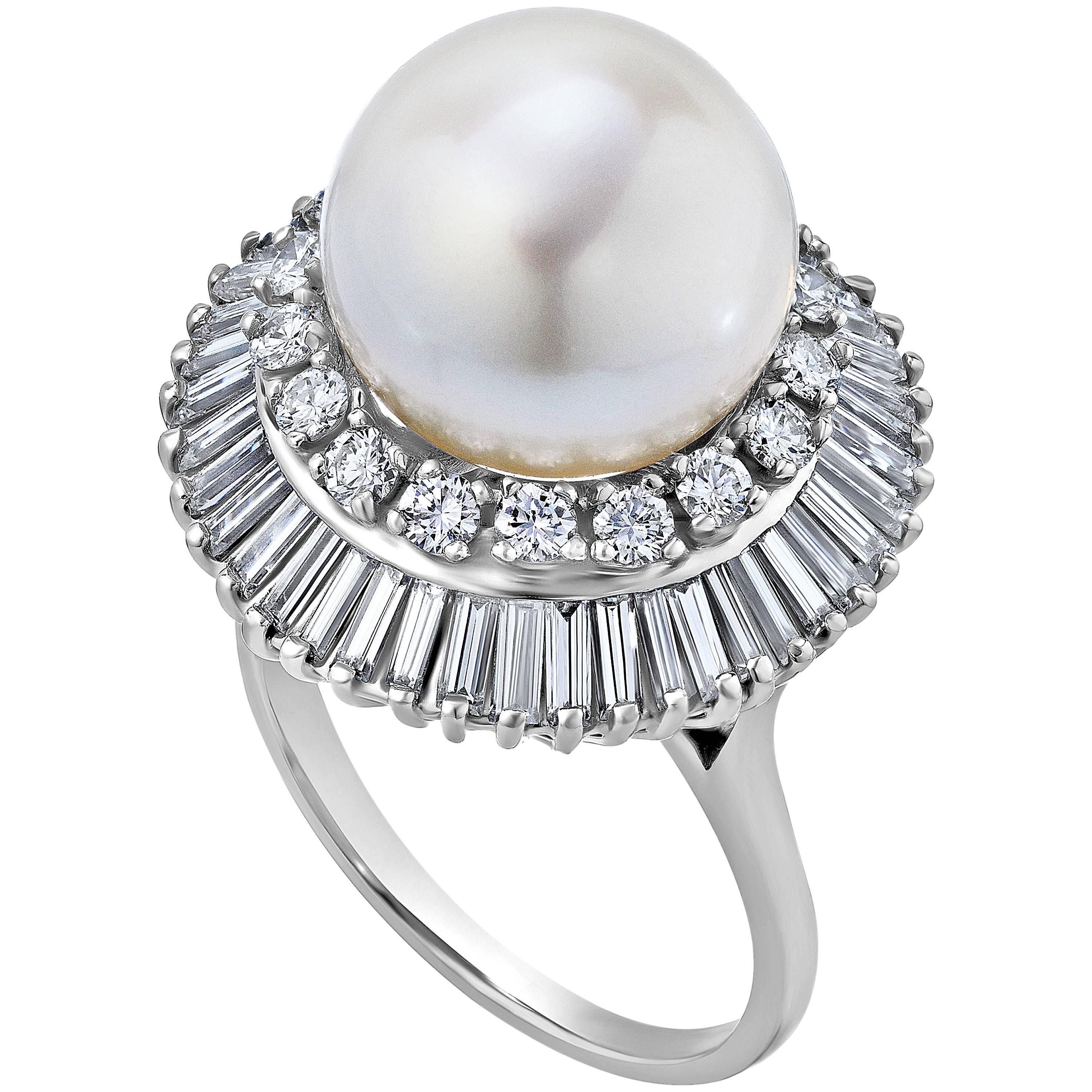 South Sea Pearl Diamond Gold Ring