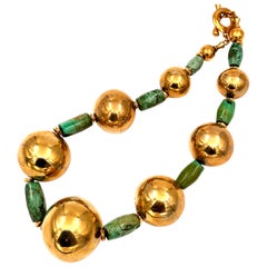 Robert Lee Morris - Collana di palline d'oro con turchese