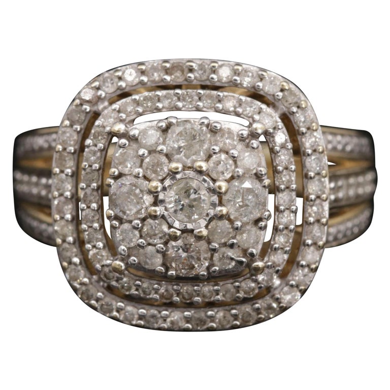 Customizable Double Halo Diamonds Engagement Ring, Unique Diamond