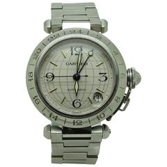 Cartier Stainless Steel Pasha Mundi Automatic Wristwatch