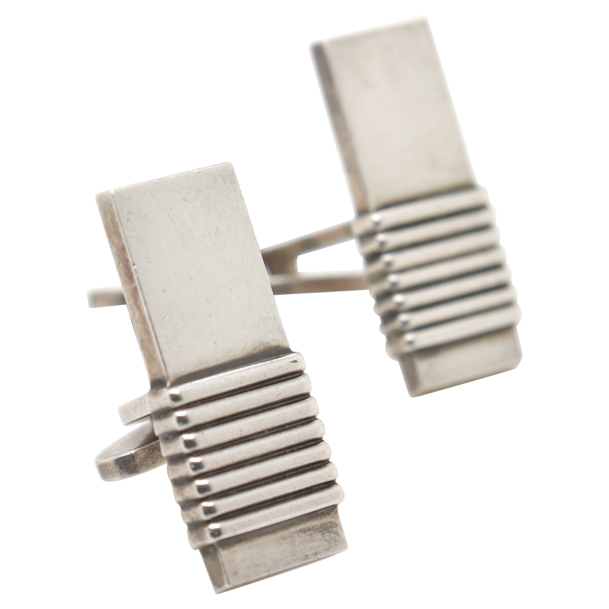 Coppia di gemelli in argento Georg Jensen No. 80