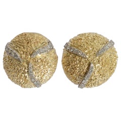 Retro Boris LeBeau Diamond Gold Earrings