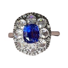 2.35 Carat Ceylon Sapphire and Diamond and 18K Gold Engagement Ring