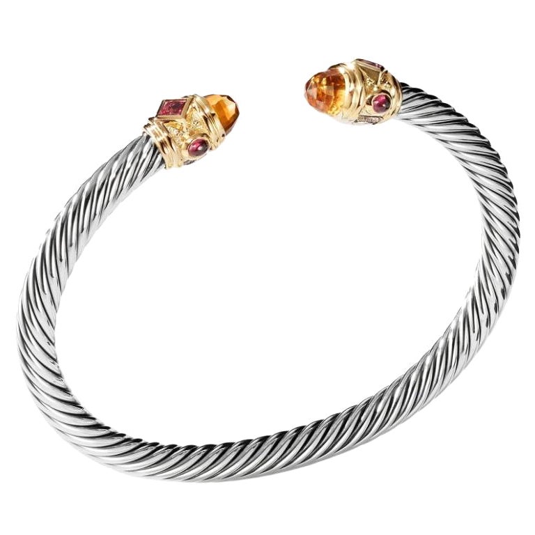 DAVID YURMAN 18K GOLD,SS CITRINE WAVERLY CABLE BRACELET 15mm $1,983.05 -  PicClick AU