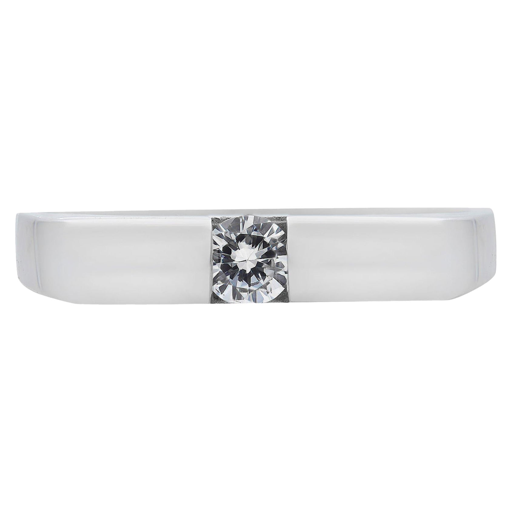 Rachel Koen Diamond Wedding Band Ring 14K White Gold 0.10cttw For Sale