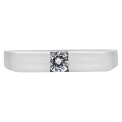 Rachel Koen Anello nuziale con diamante in oro bianco 14K 0,10cttw