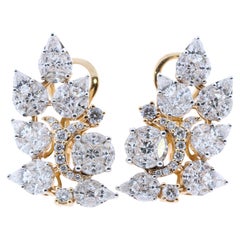4.25 Carat Illusion Diamond Earring in 18 Karat Gold