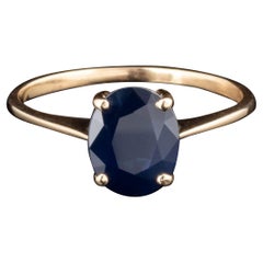 Unique Oval Cut Sapphire Engagement Ring, Diamonds Engagement Ring 18K Gold
