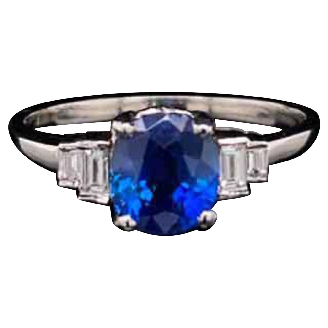 Customizable Unique Natural Ceylon Sapphire Engagement Ring, Minimalist