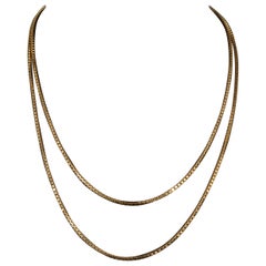 Minimalist 18K Yellow Gold Box Chain Necklace, Gold Chain Necklace For Her