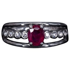 Minimalist Ruby Statement Ring, Classic Ruby Wedding Ring, Vintage