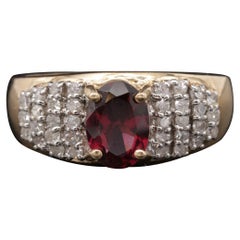 Halo Ruby Engagement Ring, Vintage Diamonds Engagement Ring 18K Gold