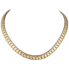 Minimalist Two Tone Gold Bridal Link Necklace, 18K Gold