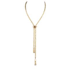 Minimalist Rope Style Bridal Gold Necklace, 18K Yellow Gold