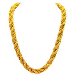 Vintage Tiffany & Co. Golden Light Collection 18K Twisted Gold Rope Necklace
