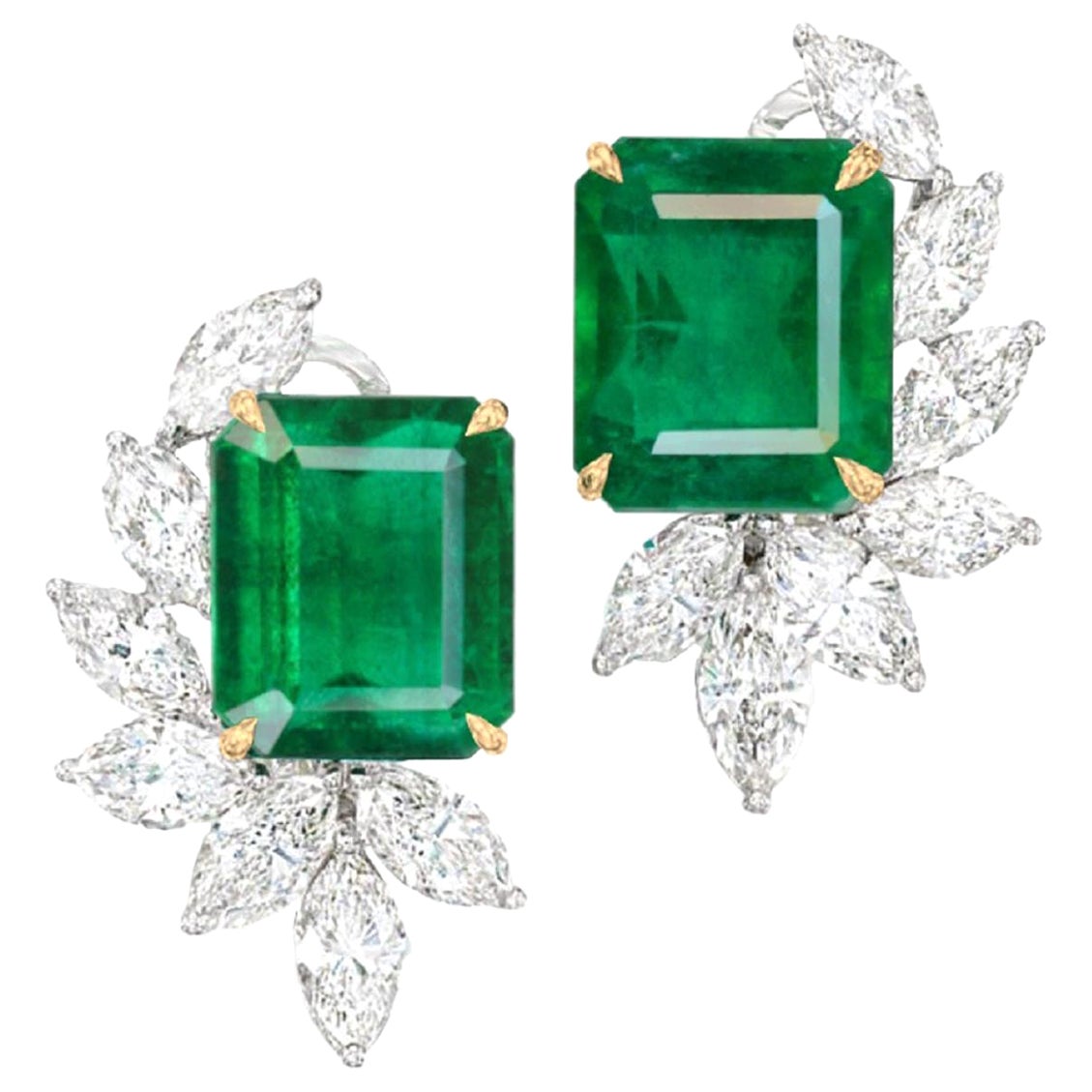5.19 Carat GRS Certified Vivid Green No Oil Emerald and Diamond ...