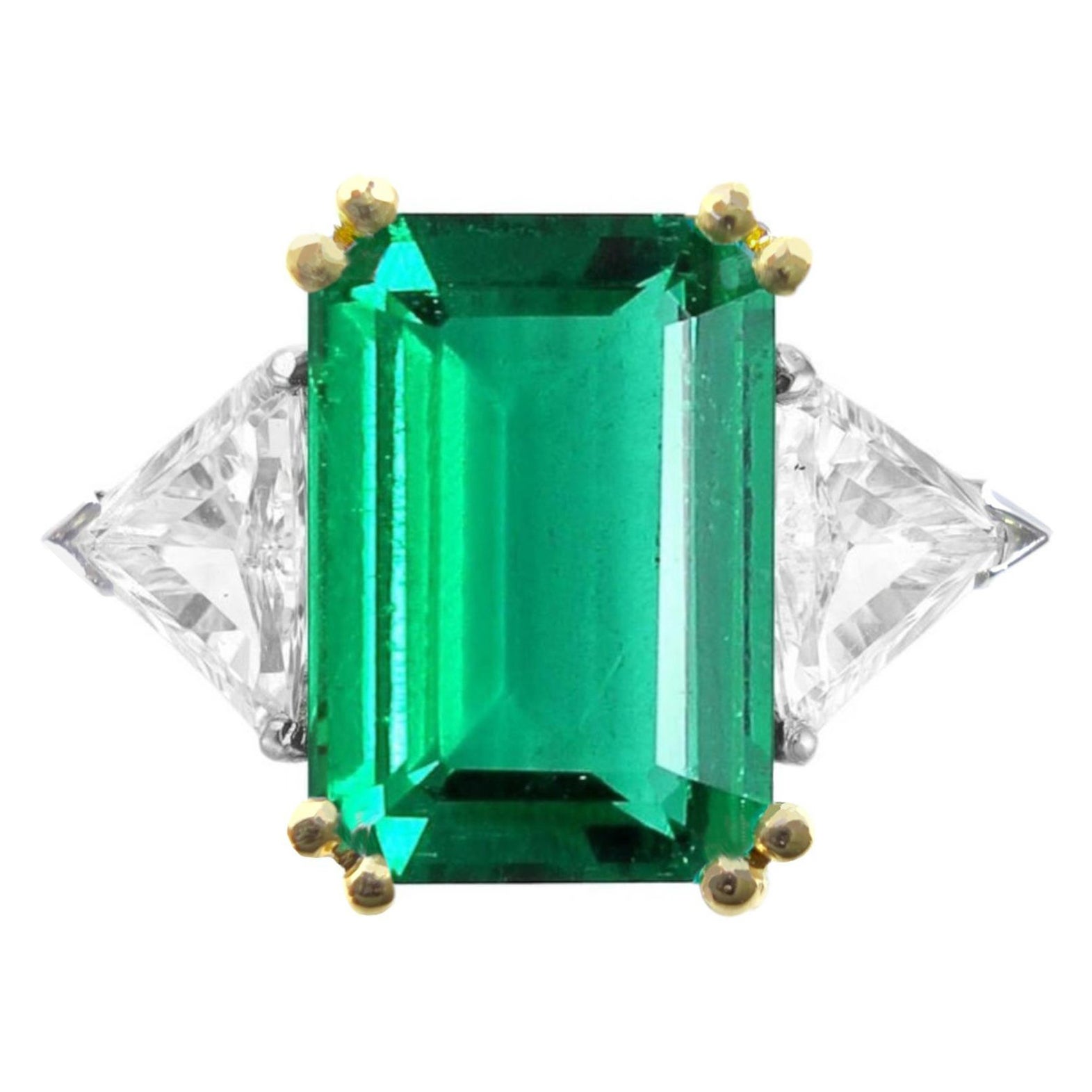 GIA Certified 5.75 Carat Emerald Diamond Ring Investment grade For Sale