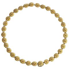 Antique Gold Flower Necklace