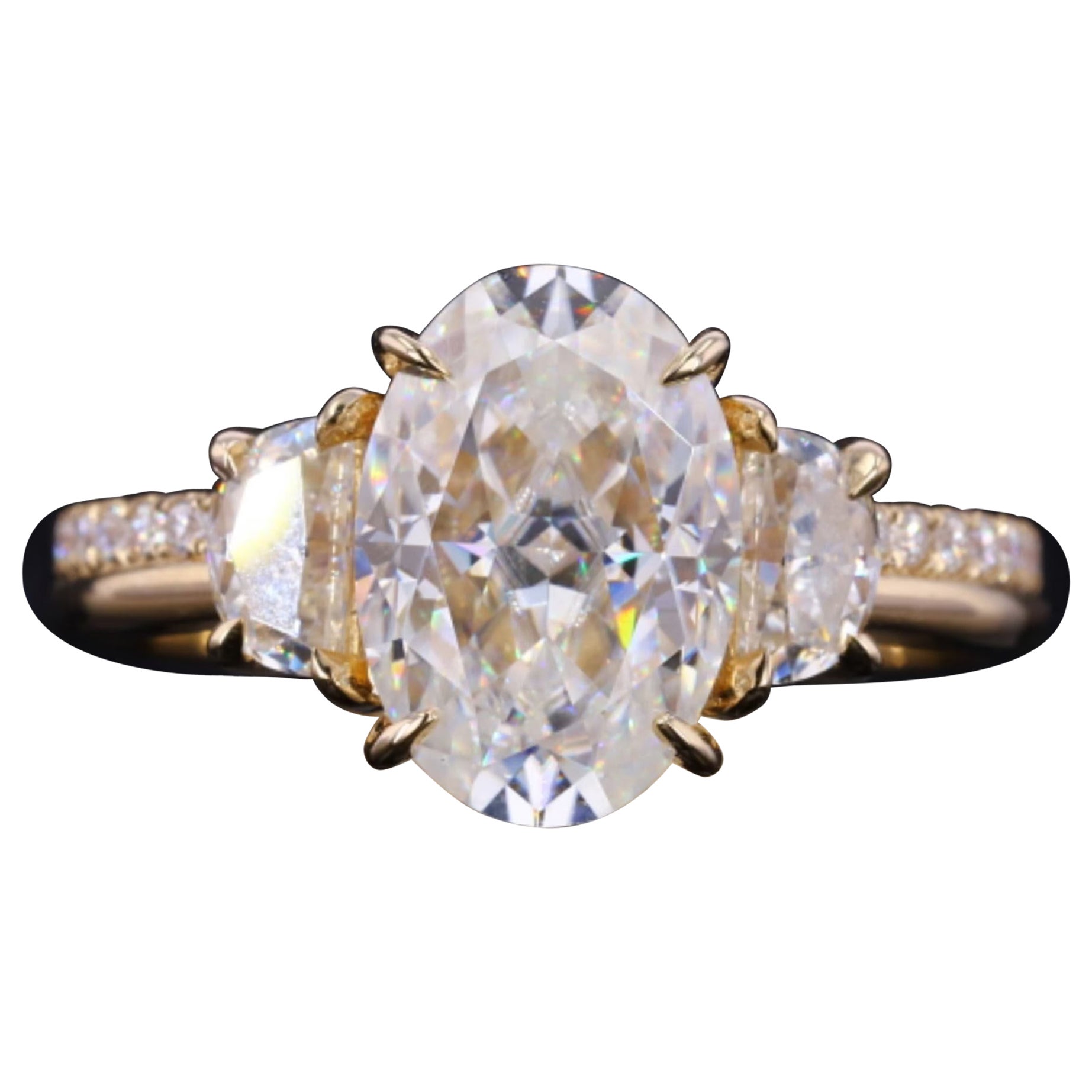 Diamond 18 Carat Yellow Gold Twist Engagement Ring For Sale at 1stDibs