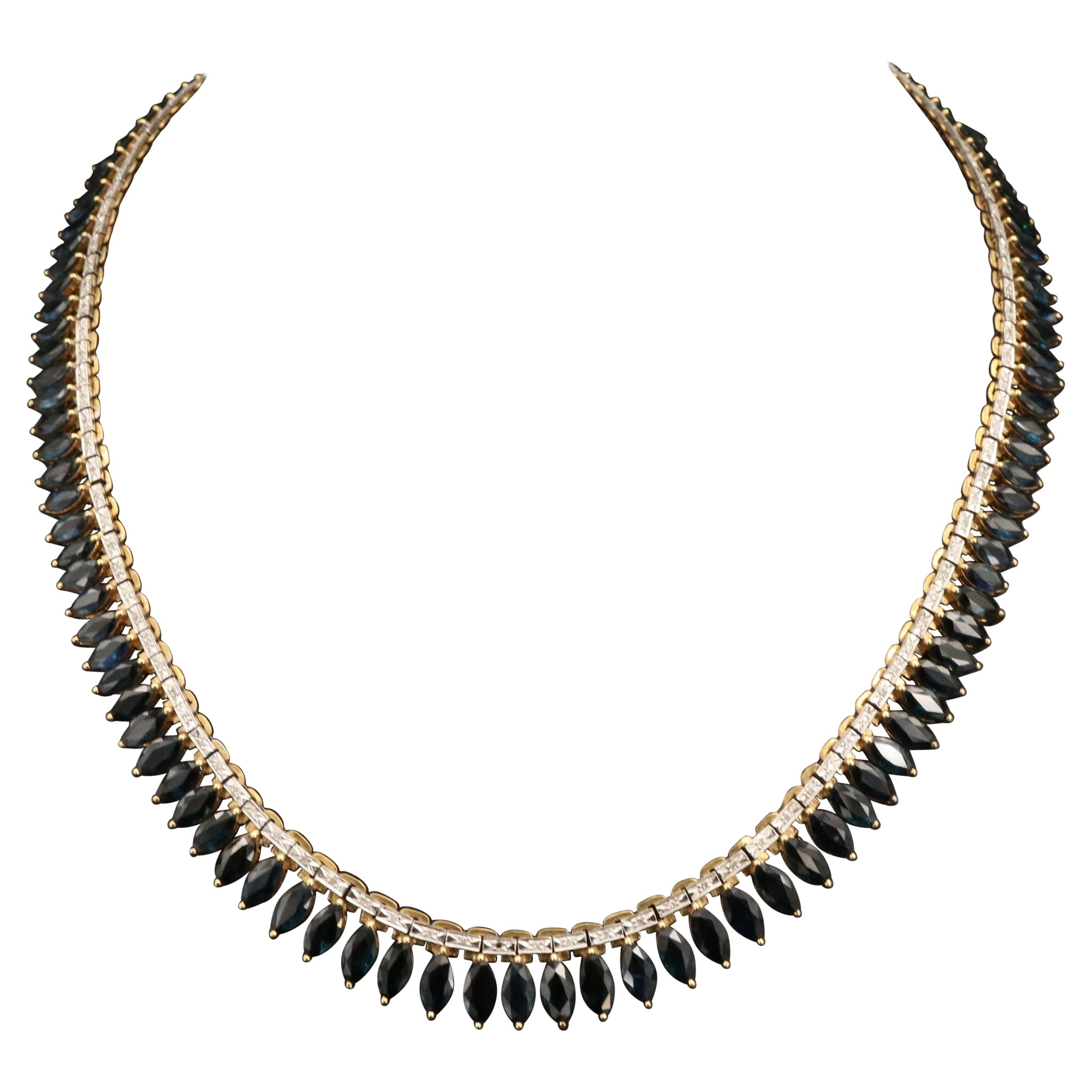 Marquise Necklace Emerald Crystal with 18k Gold Plating