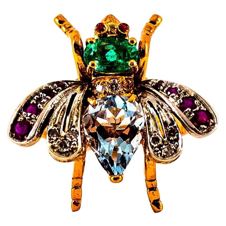 bague-cocktail-art-nouveau-en-or-jaune-avec-diamant-blanc-meraude
