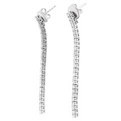 Piero Milano Natural Diamond Drop Earrings 18k White Gold 1.36 Cttw