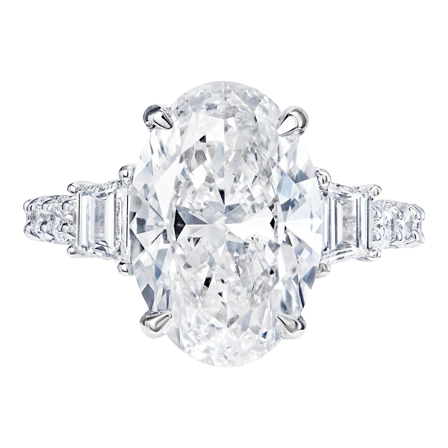 8 Carat Oval Cut Diamond Engagement Ring GIA Certified E VVS1