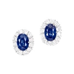 Gia Certified 10 Carat Royal Blue Sapphires Earrings