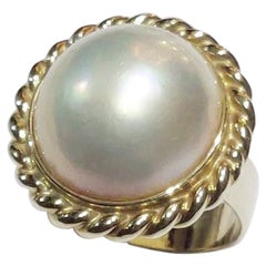16mm Mabe Pearl Rope Braid Detail Dome Ring