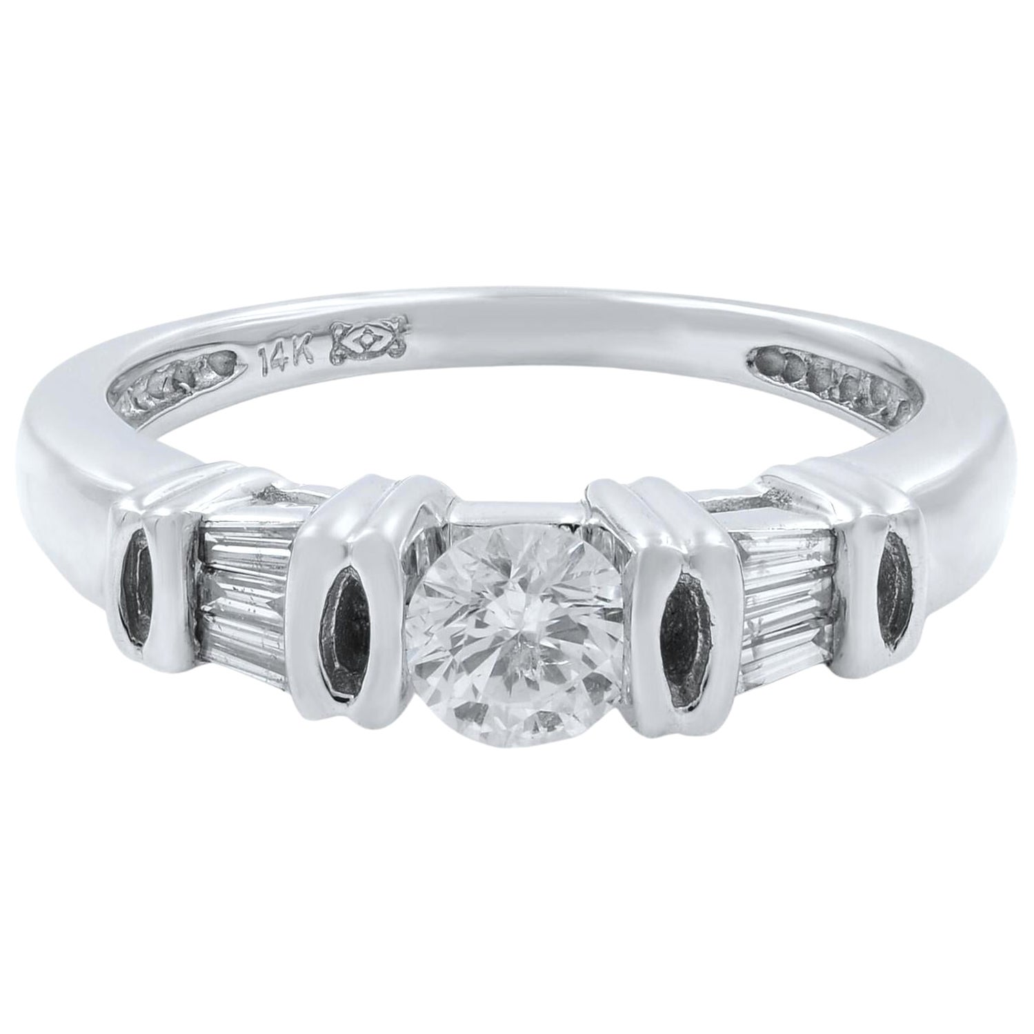 Rahel Koen Diamond Engagement Ring 14K White Gold 1.00 Cttw For Sale