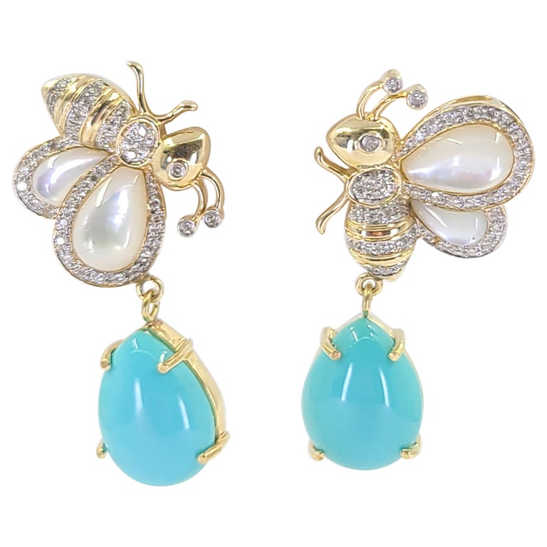 Beloved Bee Drop Gold Earrings main image 0