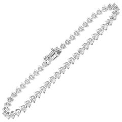 Rachael Koen Round Diamond Tennis Bracelet 14K White Gold 2.86 Cttw