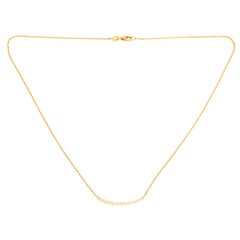 Curved Diamond Bar Necklace