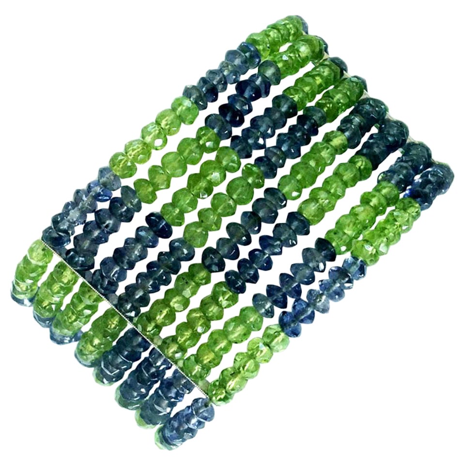 Dalben Peridot Iolite Gold Bracelet For Sale