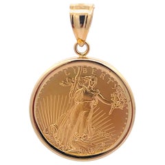 2021 American Eagle $10 Gold Coin in 14k Bezel Pendant