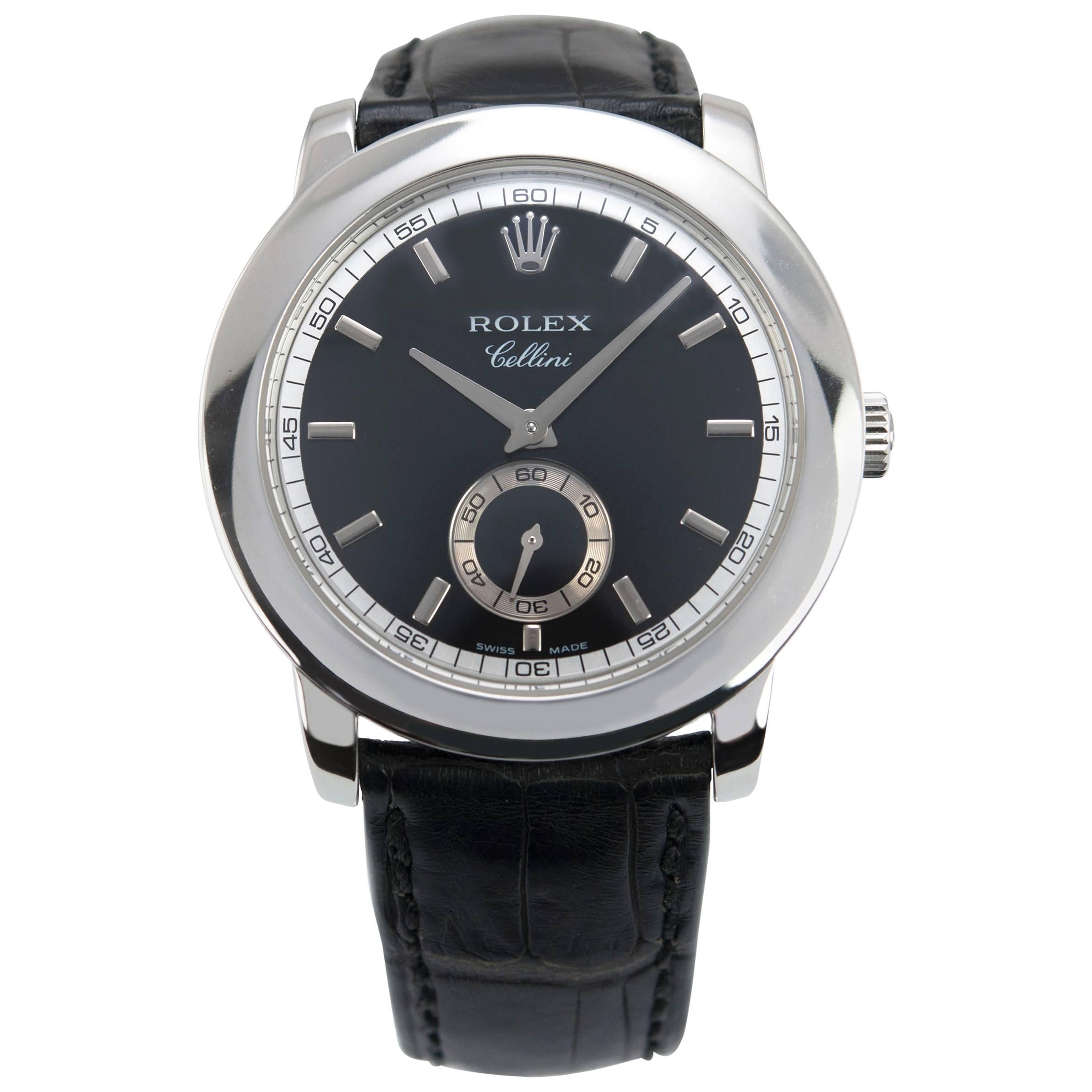 Rolex Platinum Cellini Manual Wind Wristwatch Ref 5241