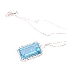 14ct East West Aquamarine Pendentif