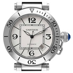 Cartier Pasha Seatimer Stainless Steel Silver Dial Mens Watch W31080M7